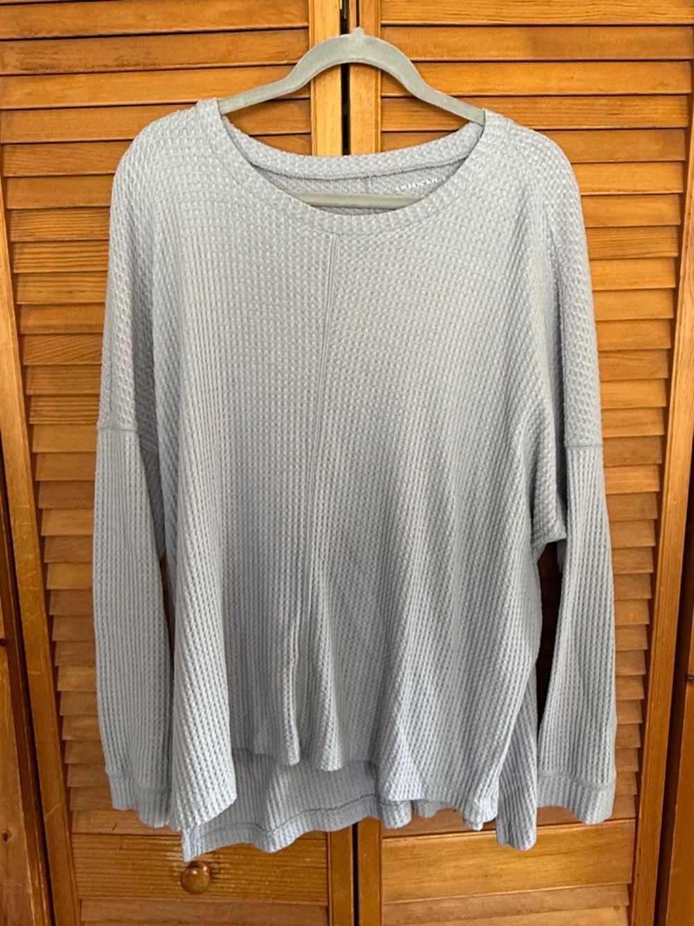 American Eagle Periwinkle Waffle Knit Shirt